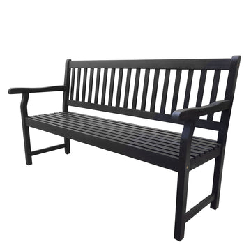 Laurel Slat-Back 600-Lbs Support Acacia Wood Outdoor Garden Patio Bench - JONATHAN Y